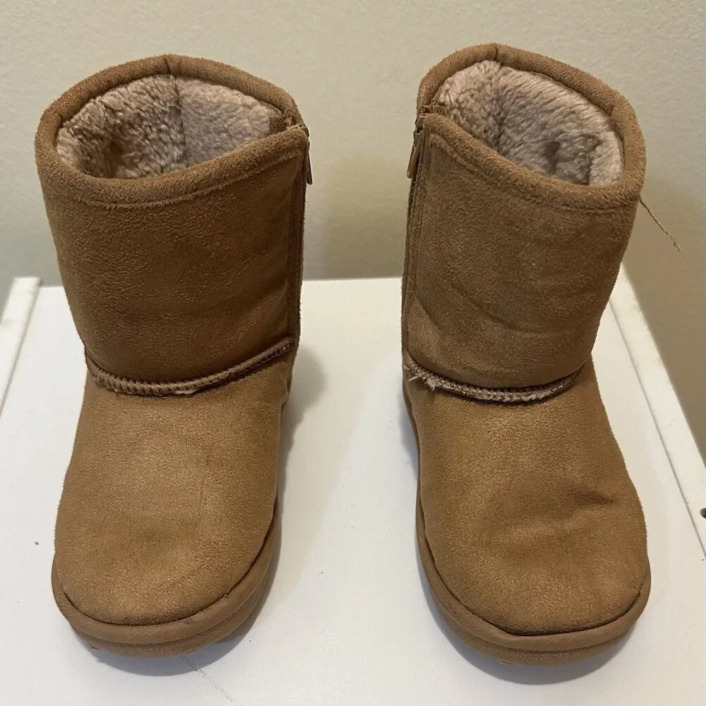 Bebe Girls Faux Fur Lined Brown Winter Toddler Girl Boots Sz 7 Needs New Insoles